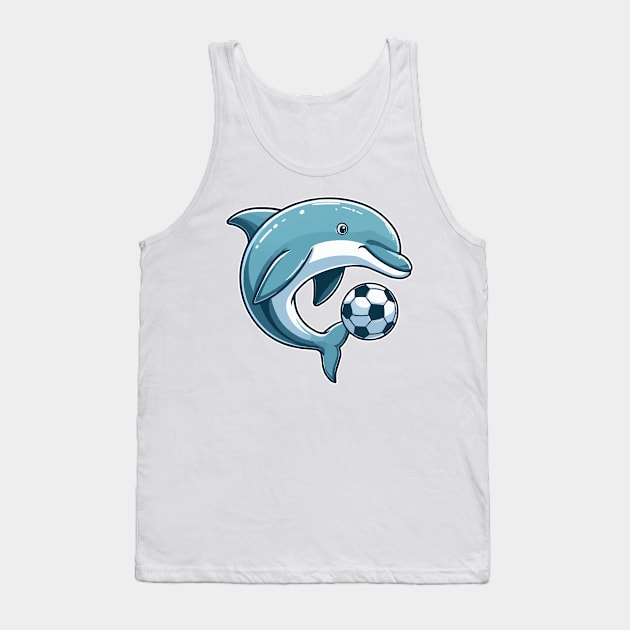 dolphin cartoon as a soccer player Tank Top by fikriamrullah